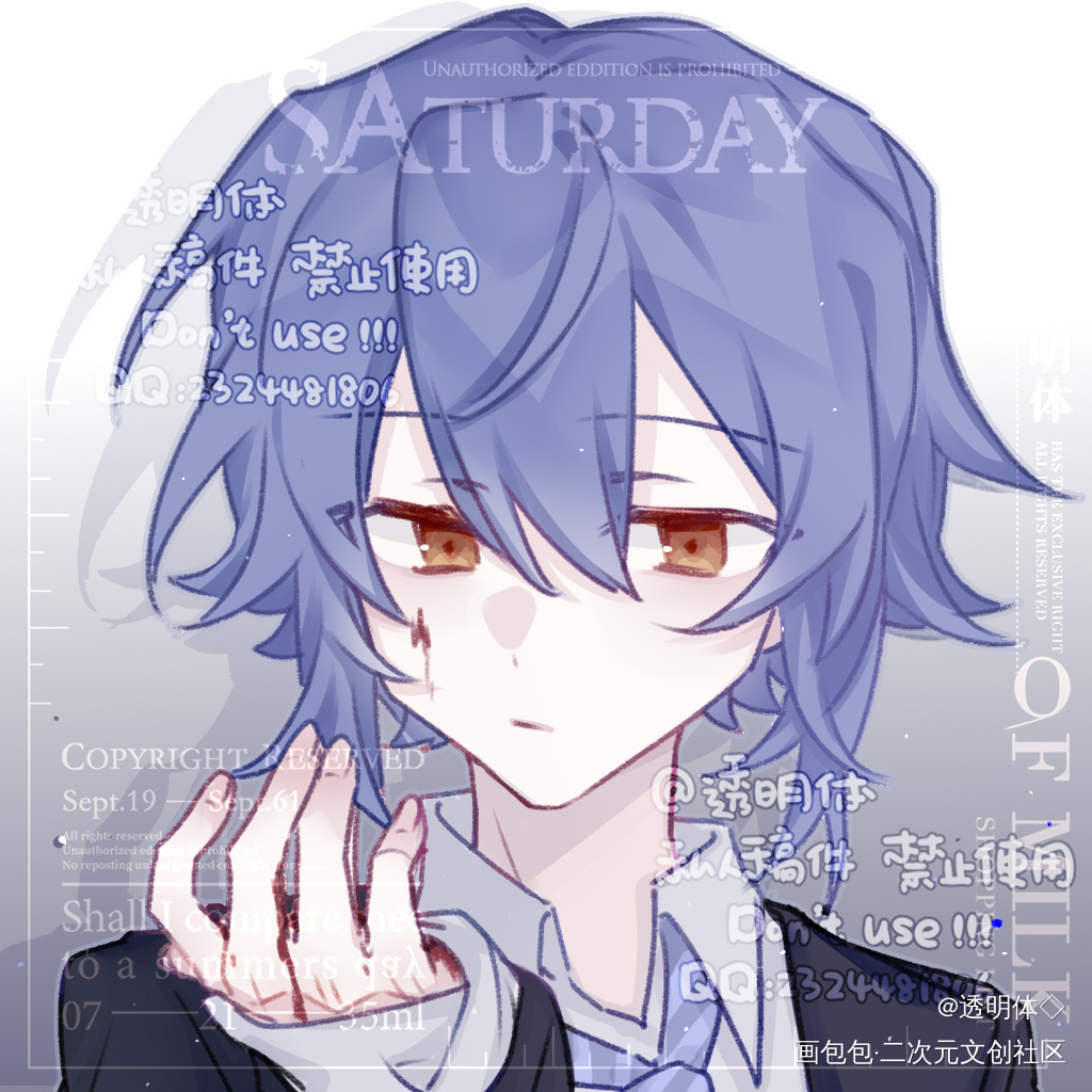 一些带色草稿头_付费委托约稿板绘绘画作品
