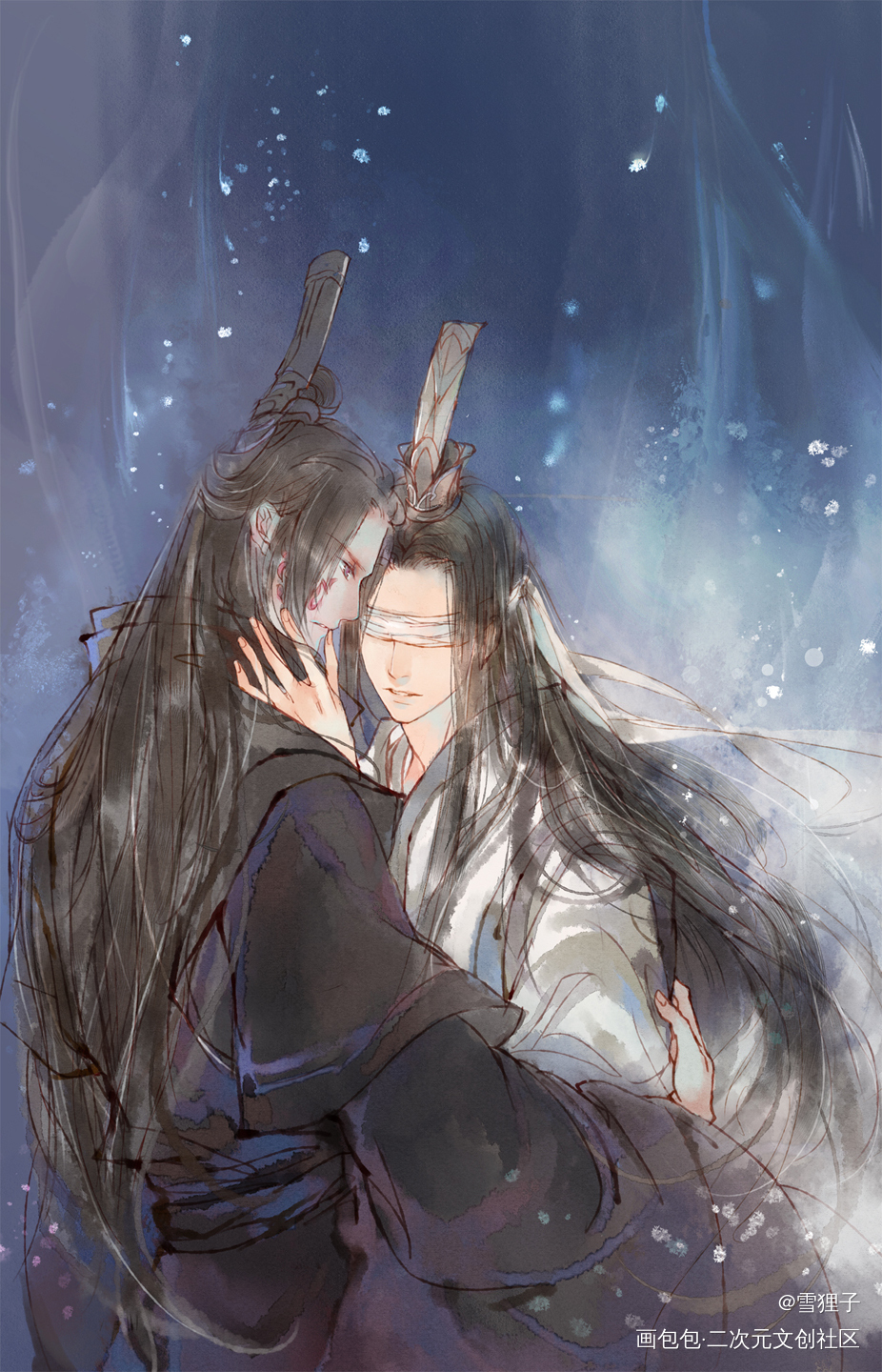 双道长_魔道祖师宋晓宋岚晓星尘古风水彩平涂插画同人双道长绘画作品