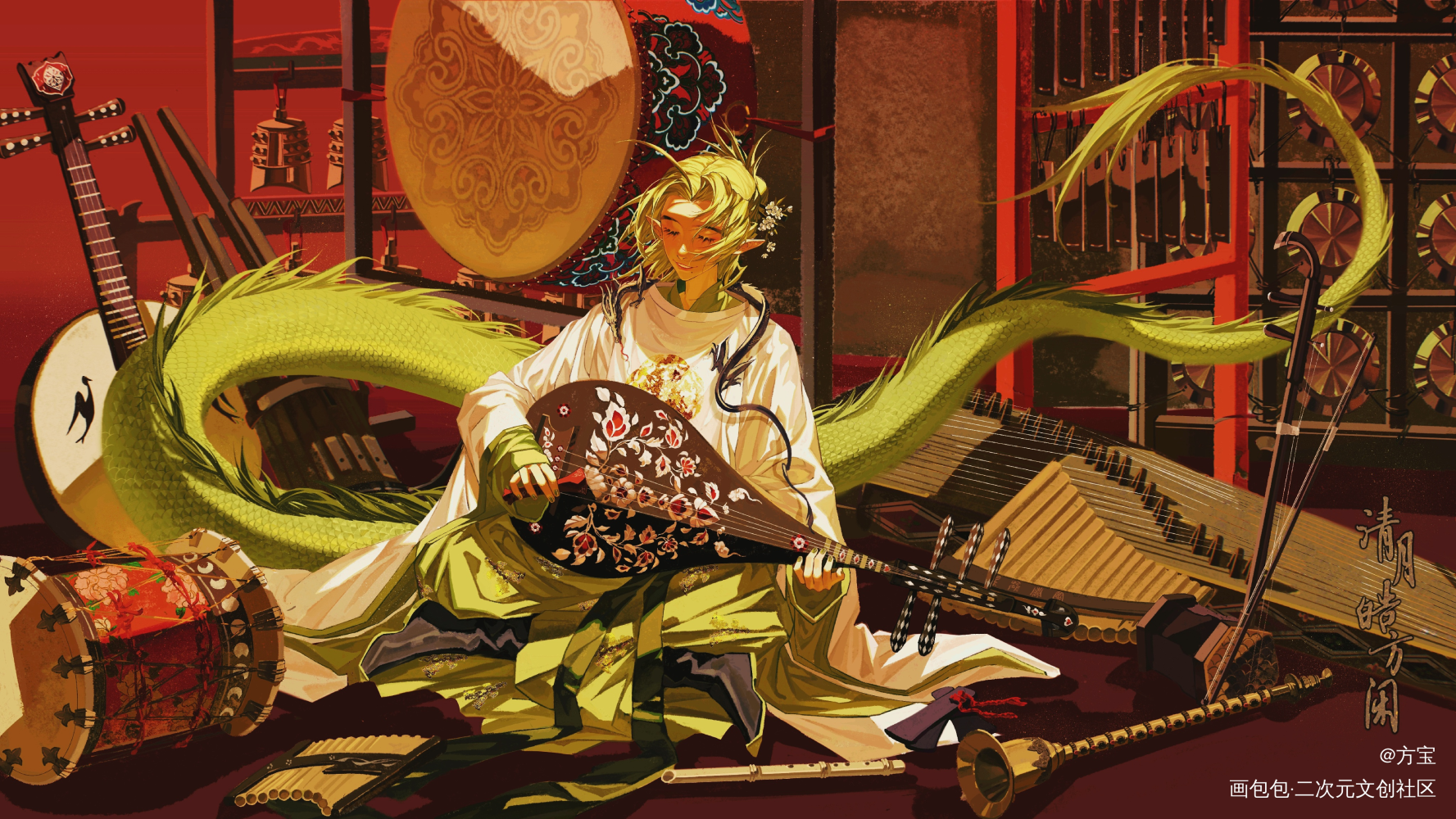 龙pa_涂鸦插画procreat我的好大儿和好二儿插图原创oc绘画作品