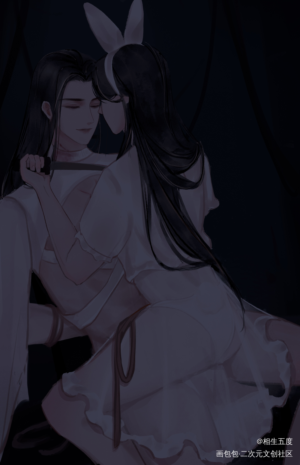 【燃晚】那个不对劲的毛衣?_二哈和他的白猫师尊燃晚绘画绘画作品