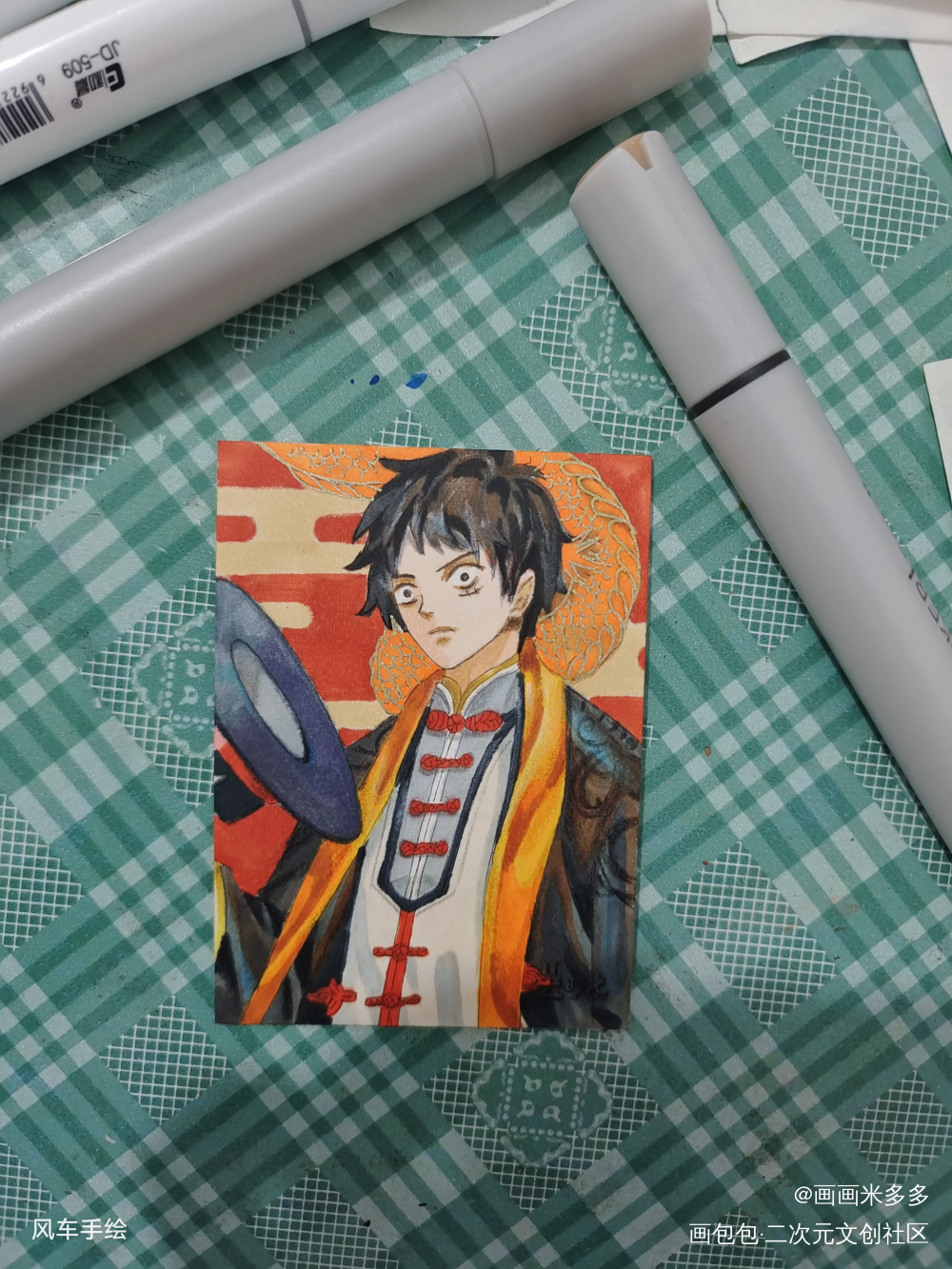 路飞_海贼王手绘古风平涂日系绘画作品