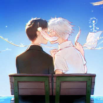 one last kiss_eva真嗣渚薰日系同人薰嗣绘画作品