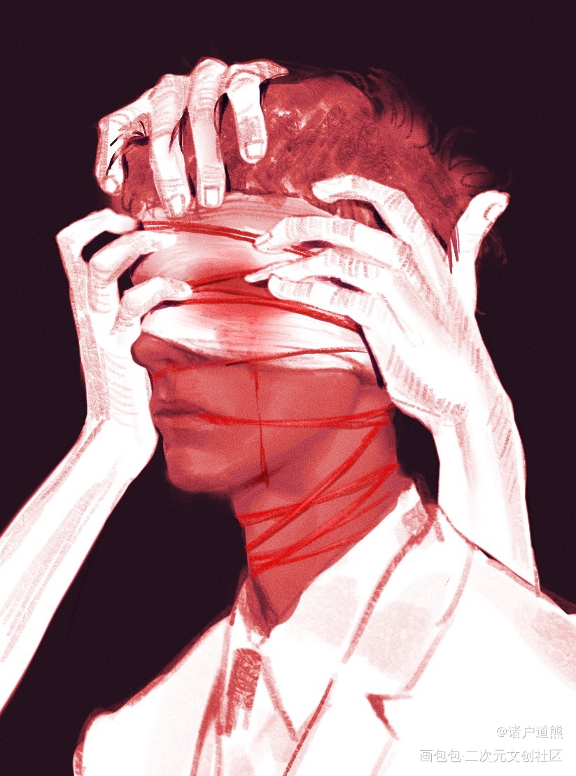 蒙蔽_插画摸鱼绘画绘画作品