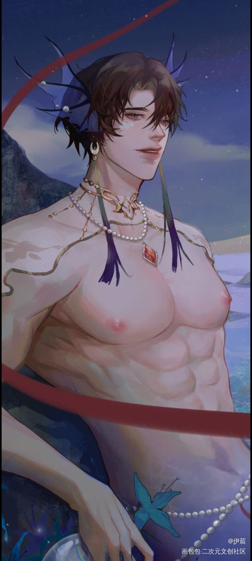 _188男团妹叔赵锦辛绘画作品