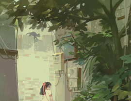 苦芦街旧事言：窄巷_绘画作品