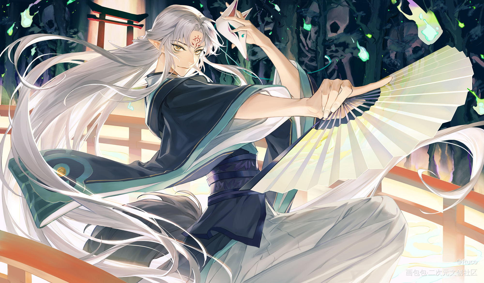 舞_妖狐阴阳师手游绘画作品