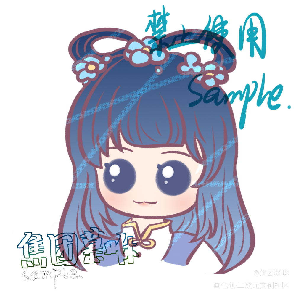 稿_Q版指绘摸鱼约稿绘画绘画作品
