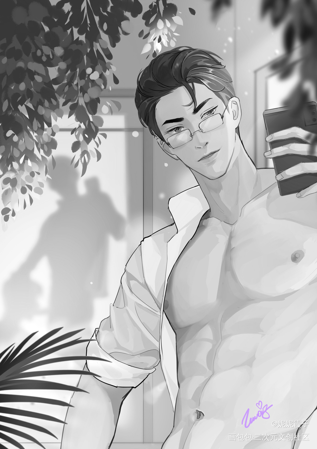 原炀早上拍张照_针锋对决188男团原顾顾青裴原炀绘画作品