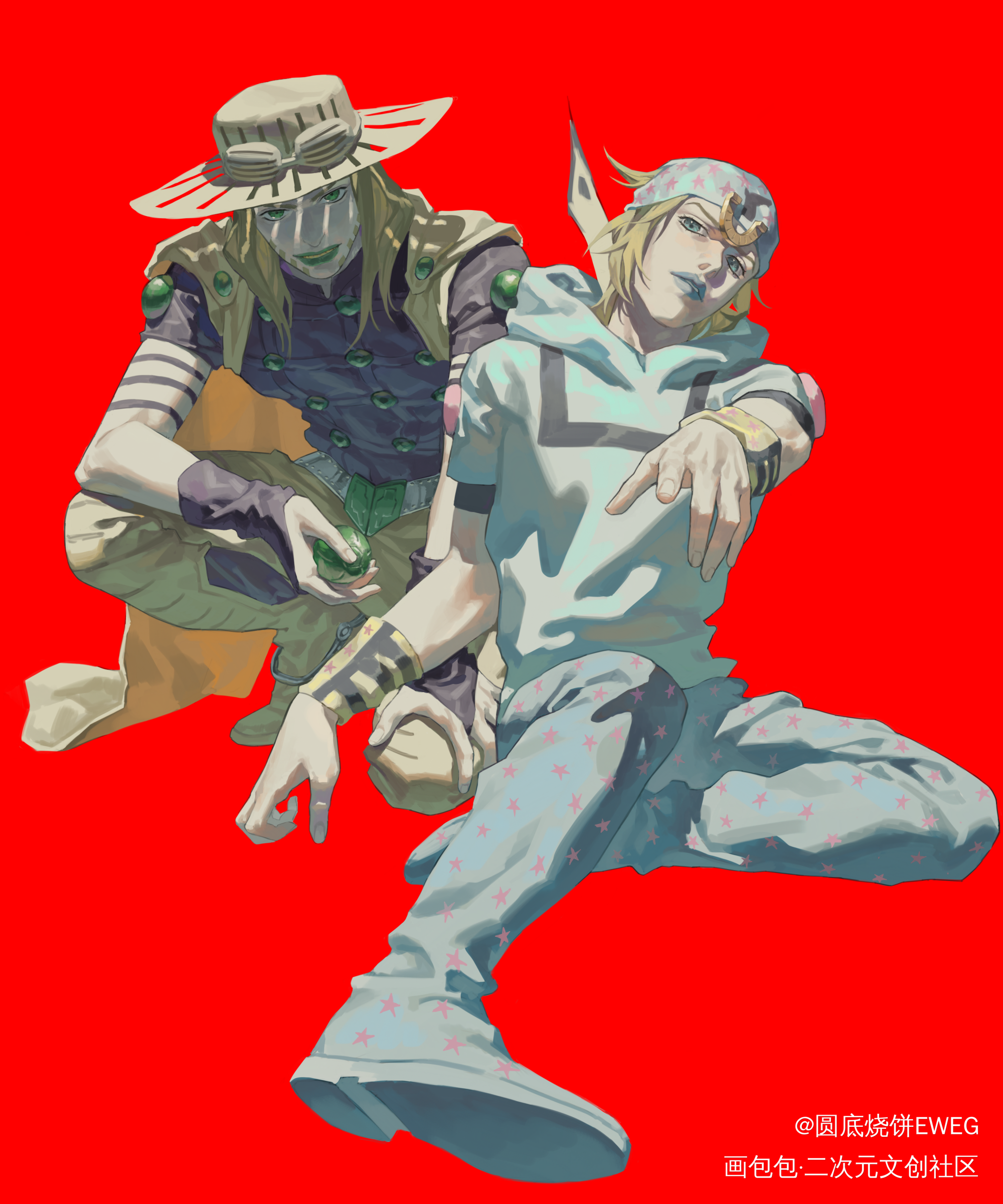 老谢乔尼绝赞兄弟情_杰洛齐贝林乔尼·乔斯达SBR绘画作品
