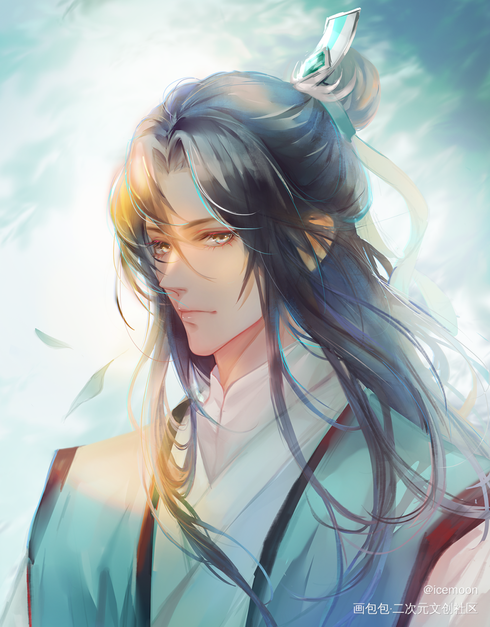 阿峤~试个没画过的风格_千秋晏沈沈峤头像绘画作品