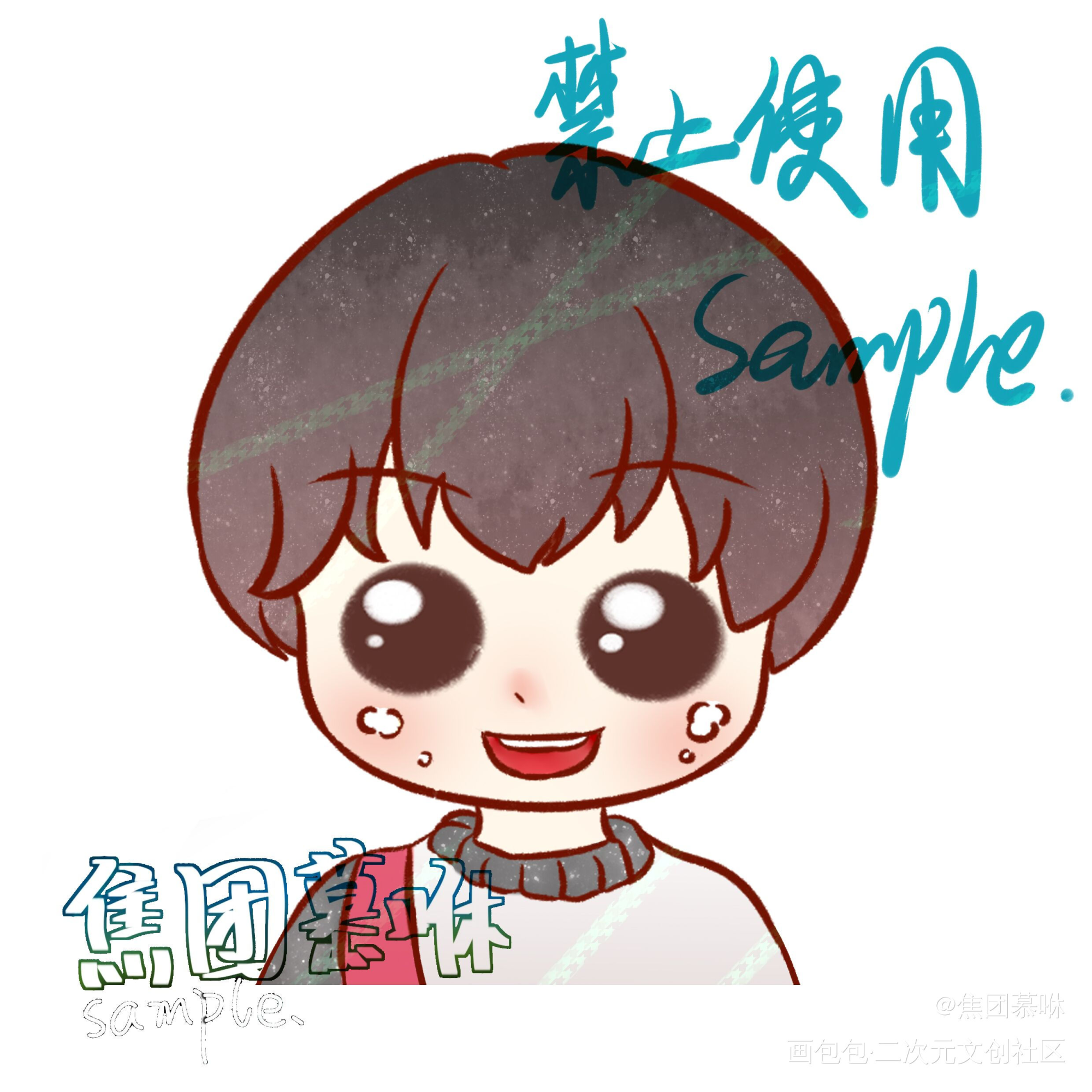 稿_Q版指绘摸鱼约稿绘画绘画作品