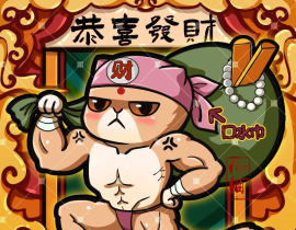 国潮徽章,劫财猫_绘画作品