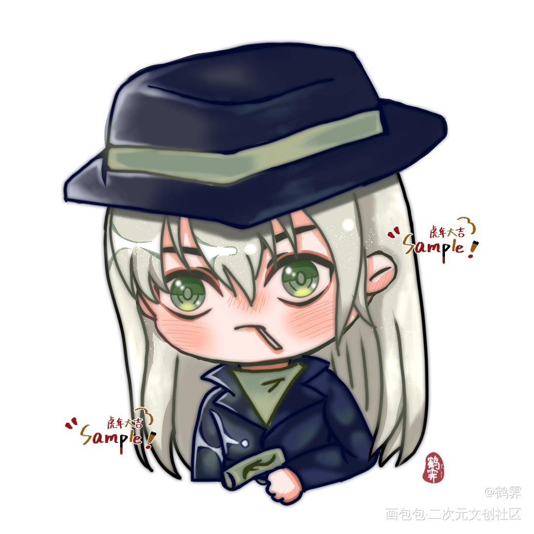 一只琴酒_名侦探柯南Q版琴酒指绘绘画作品
