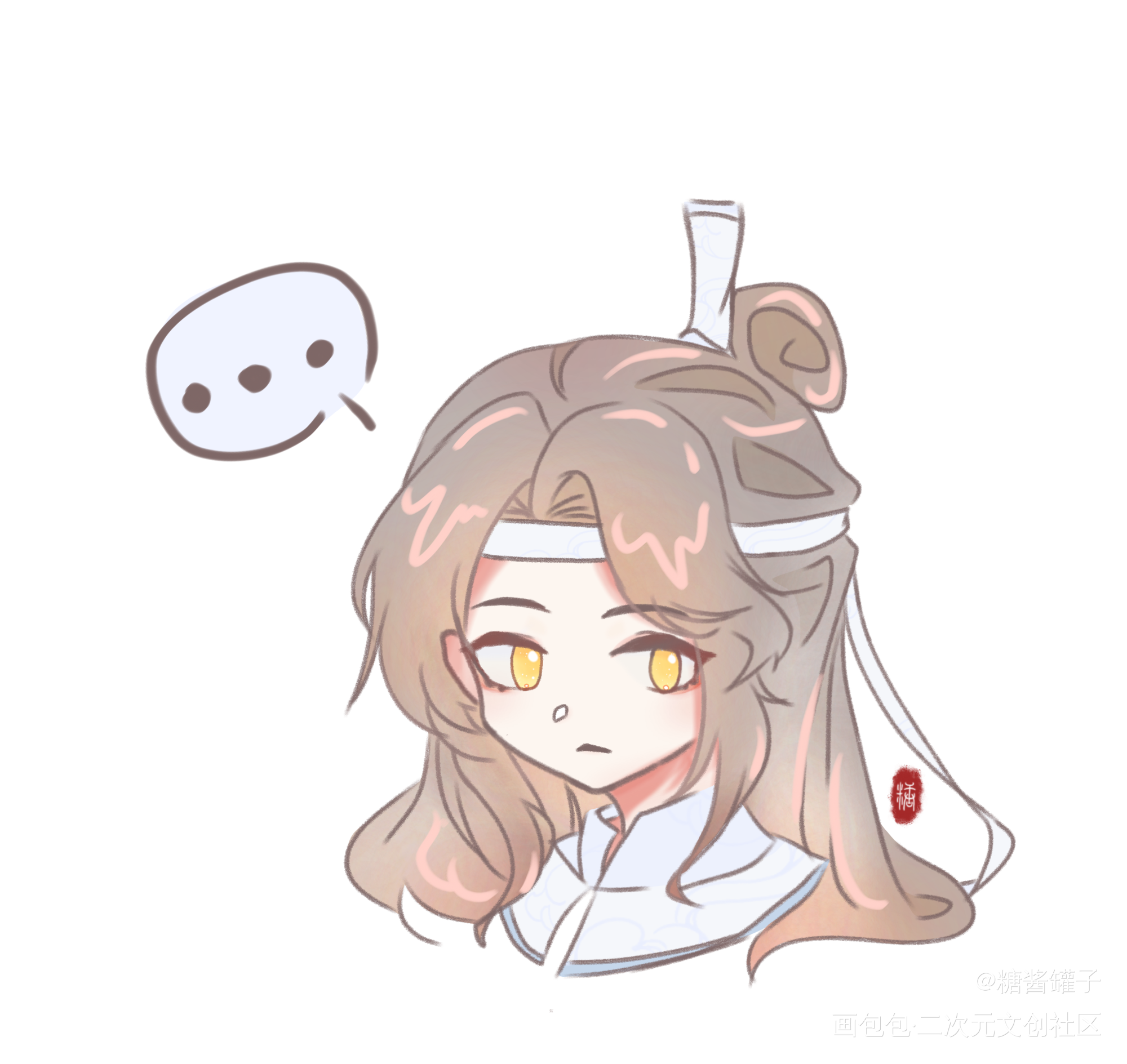 ❤_魔道祖师蓝忘机古风指绘绘画作品