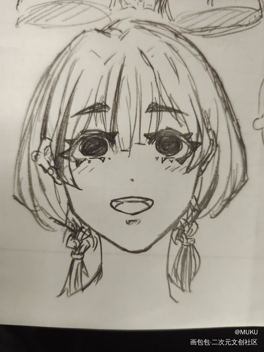 oc头（自设）_手绘平涂指绘摸鱼oc绘画作品