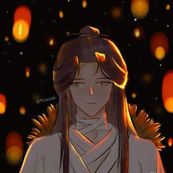 明灯三千_天官赐福谢怜摸鱼板绘绘画绘画作品