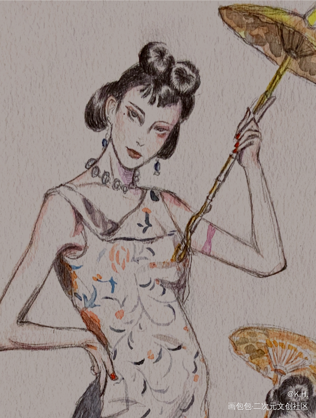 插播一条水彩,,Ծ^Ծ,,_水彩日常瞎画摸鱼绘画绘画作品
