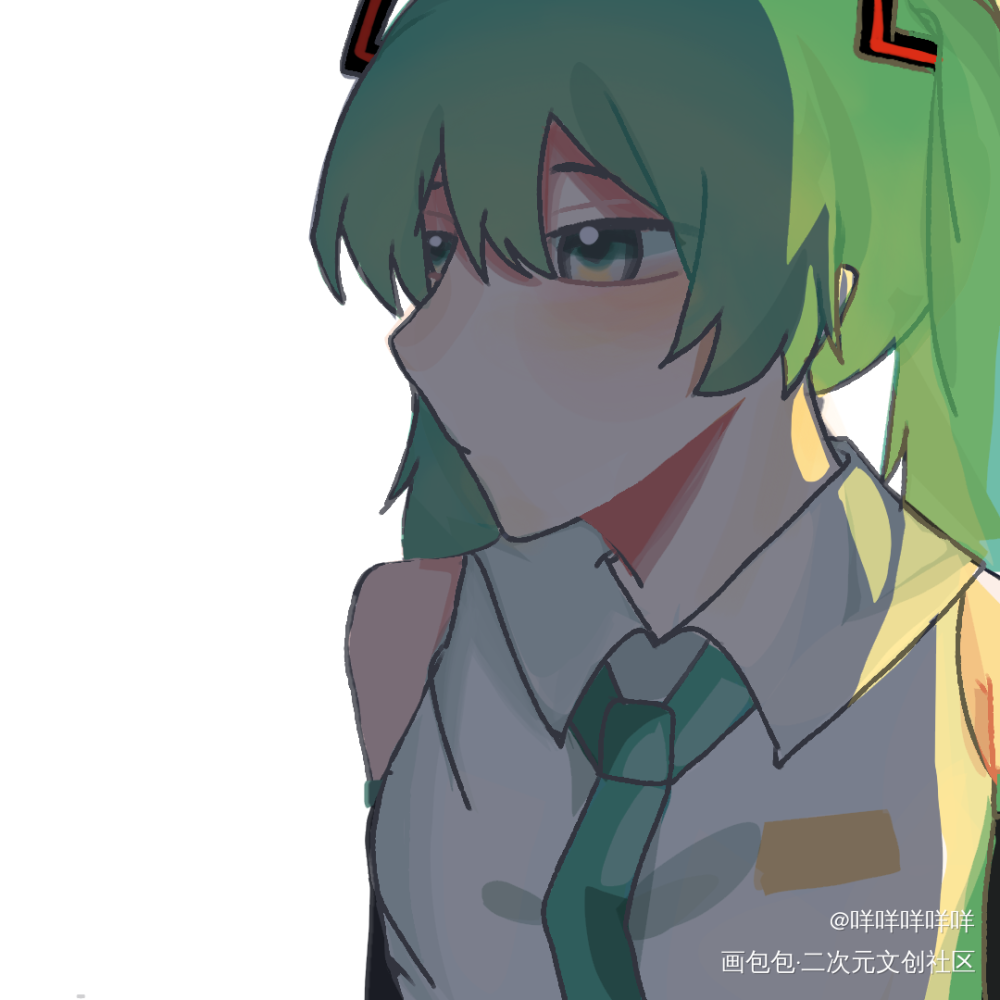 Miku_初音未来平涂绘画作品