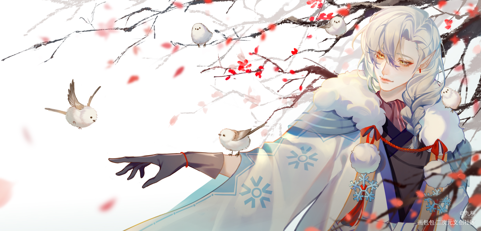 连连与啾啾_阴阳师平涂绘画绘画作品