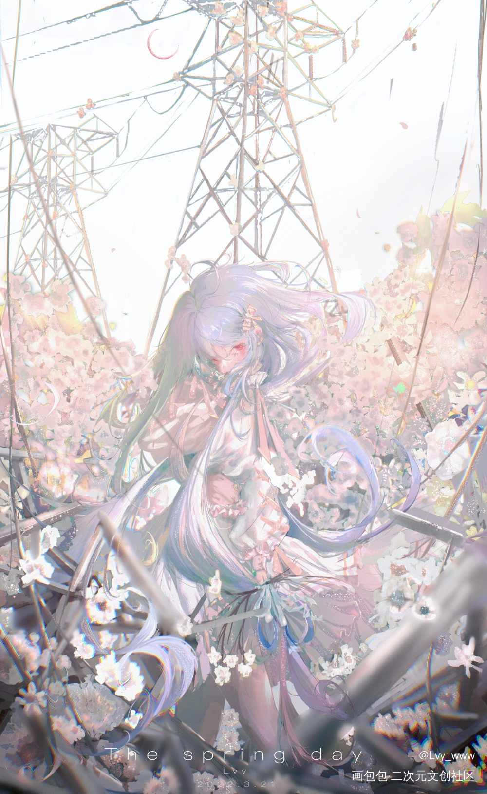 伊甸之春_EVA绫波丽平涂日系插画procreate画画摸鱼绘画绘画作品