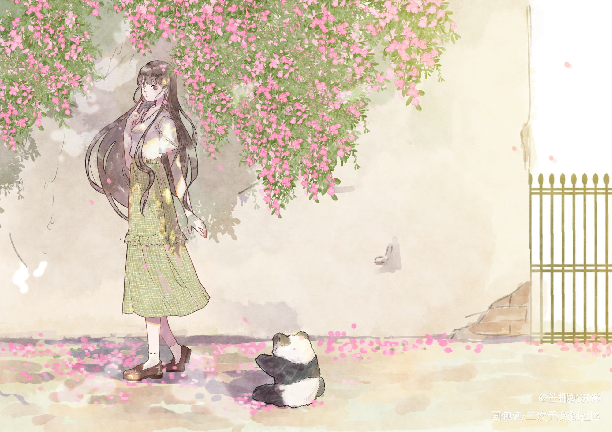 无可奈何花落去，似曾相识燕归来_古风插画原创绘画作品