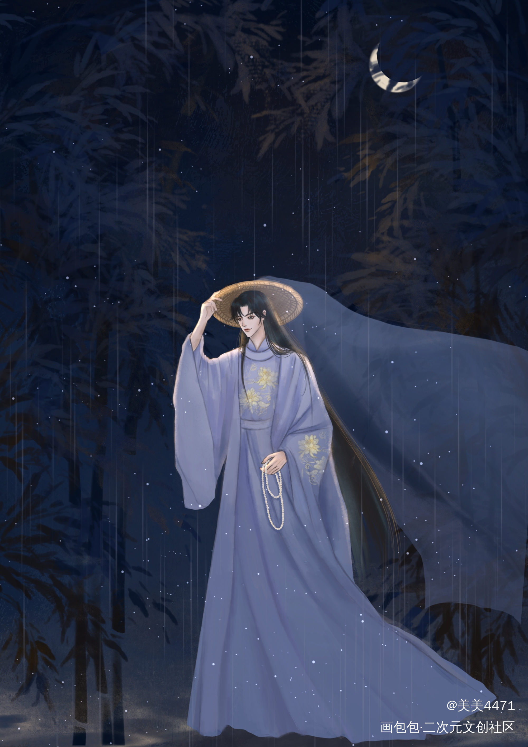 月黑风高_手绘古风稿件展示绘画作品