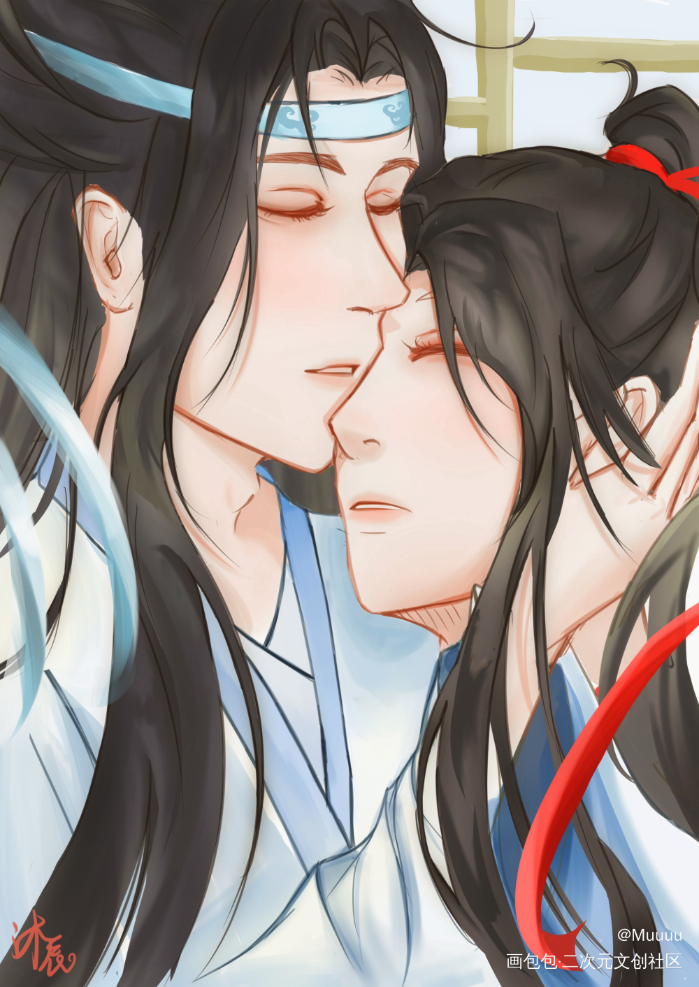 贴贴！！_魔道祖师忘羡蓝忘机魏无羡我要上首推我要上首页绘画作品