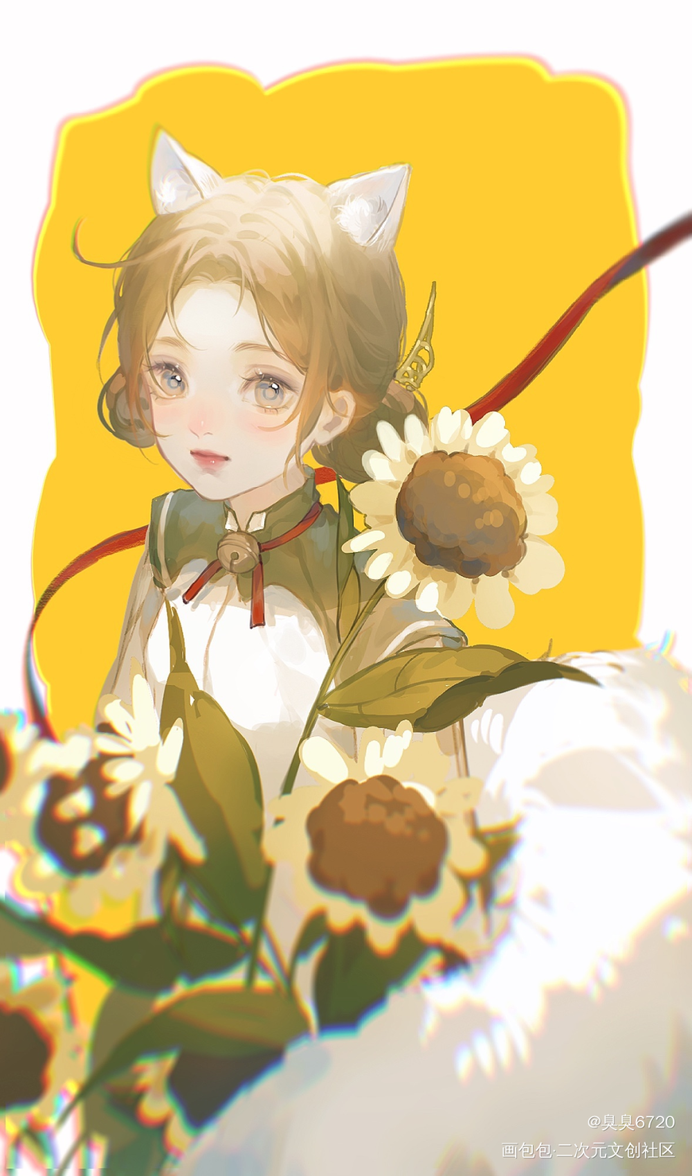 花花与小狐狸_日系古剑奇谭网络版绘画作品