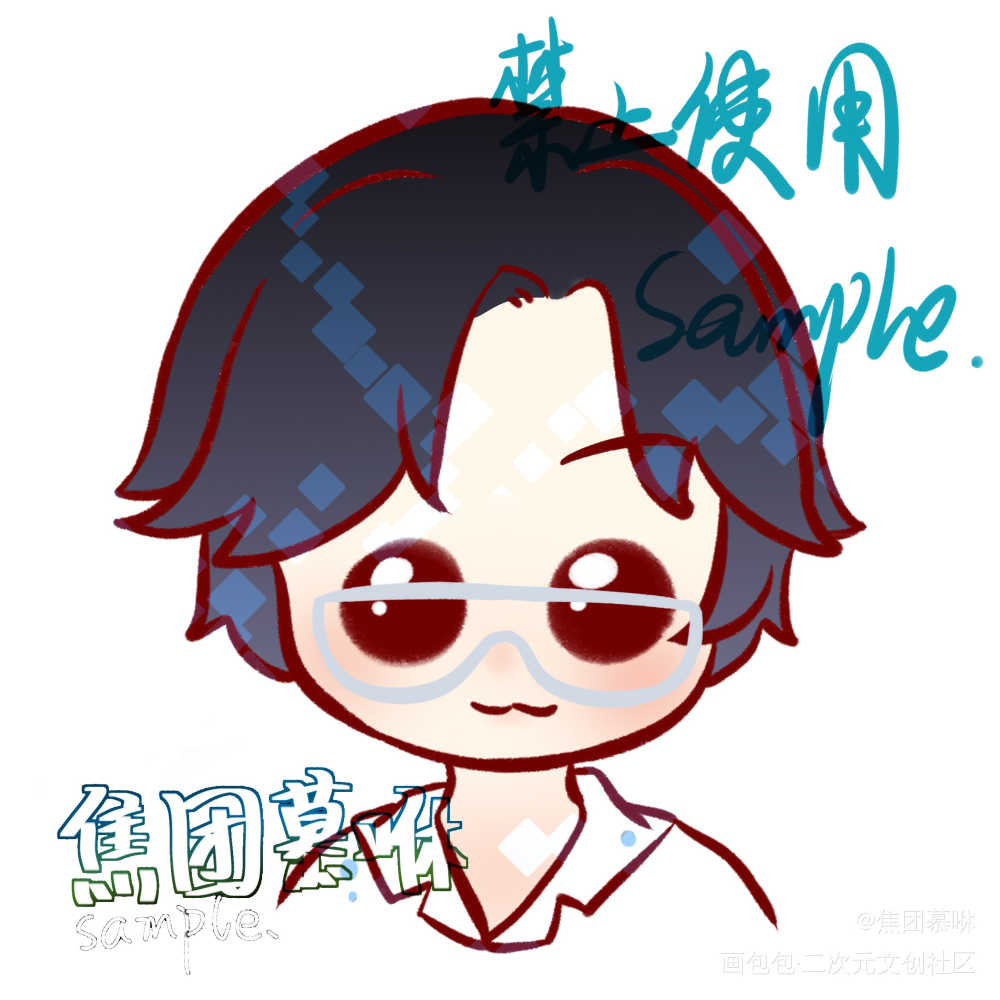 稿_Q版指绘摸鱼约稿绘画oc绘画作品