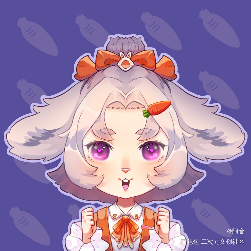 hello~_可爱Q版拟人头像oc绘画作品