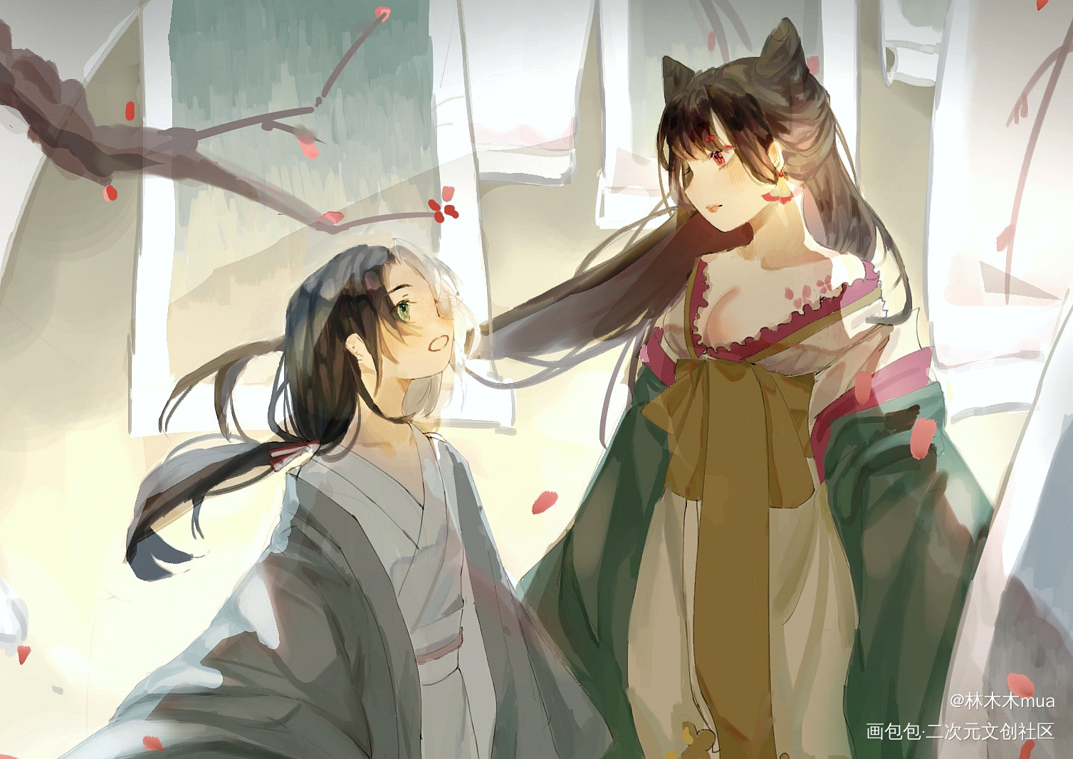 _阴阳师花鸟卷绘画作品