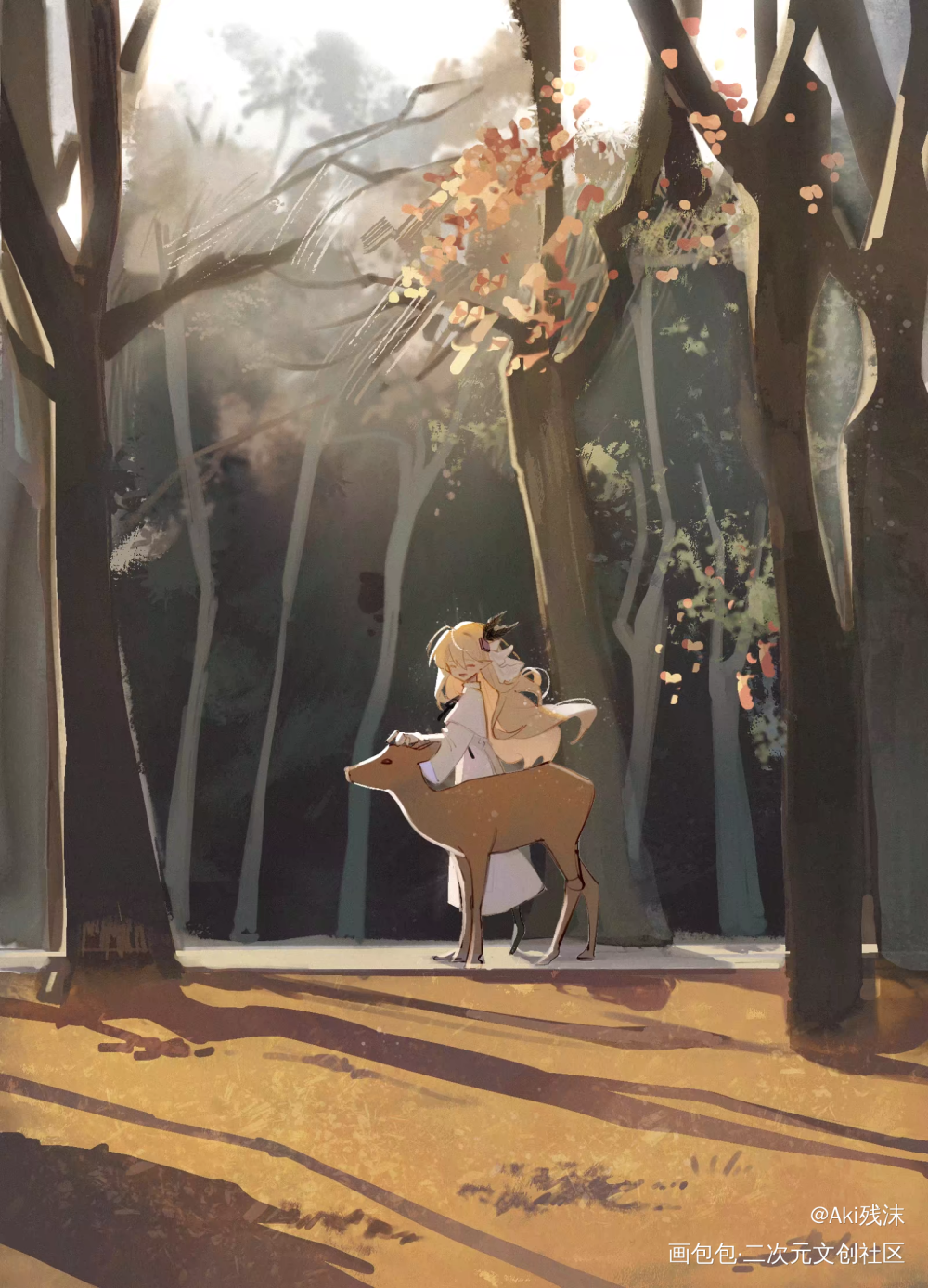 一些色彩打卡代餐图_厚涂日系插画oc绘画作品