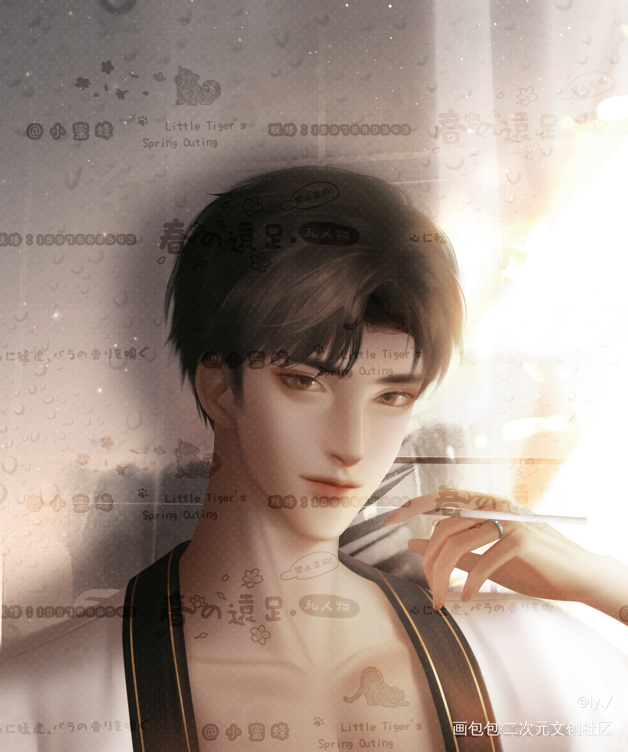 李简|迷情_你却爱着一个傻逼188男团李简绘画作品