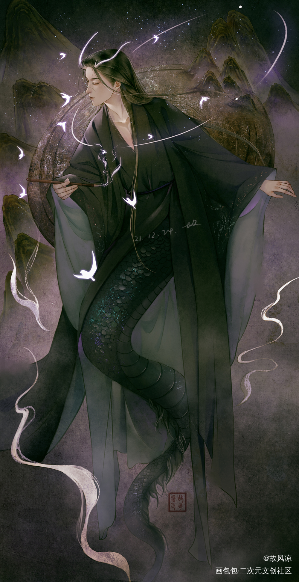 二十八星宿拟人之角_古风插画绘画原创绘画作品