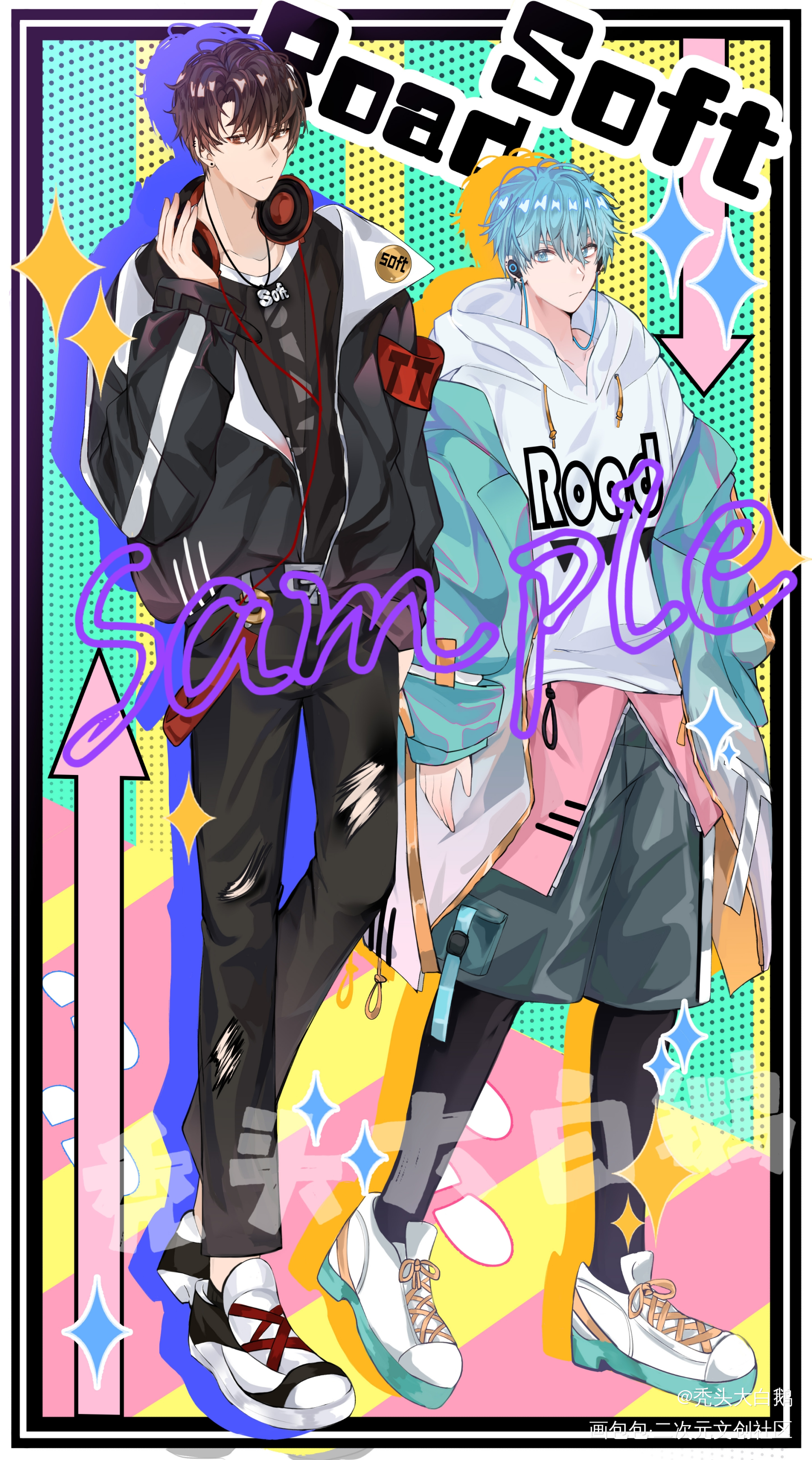 《我行让我上3》商稿_我行让我上平涂日系插画商稿绘画作品