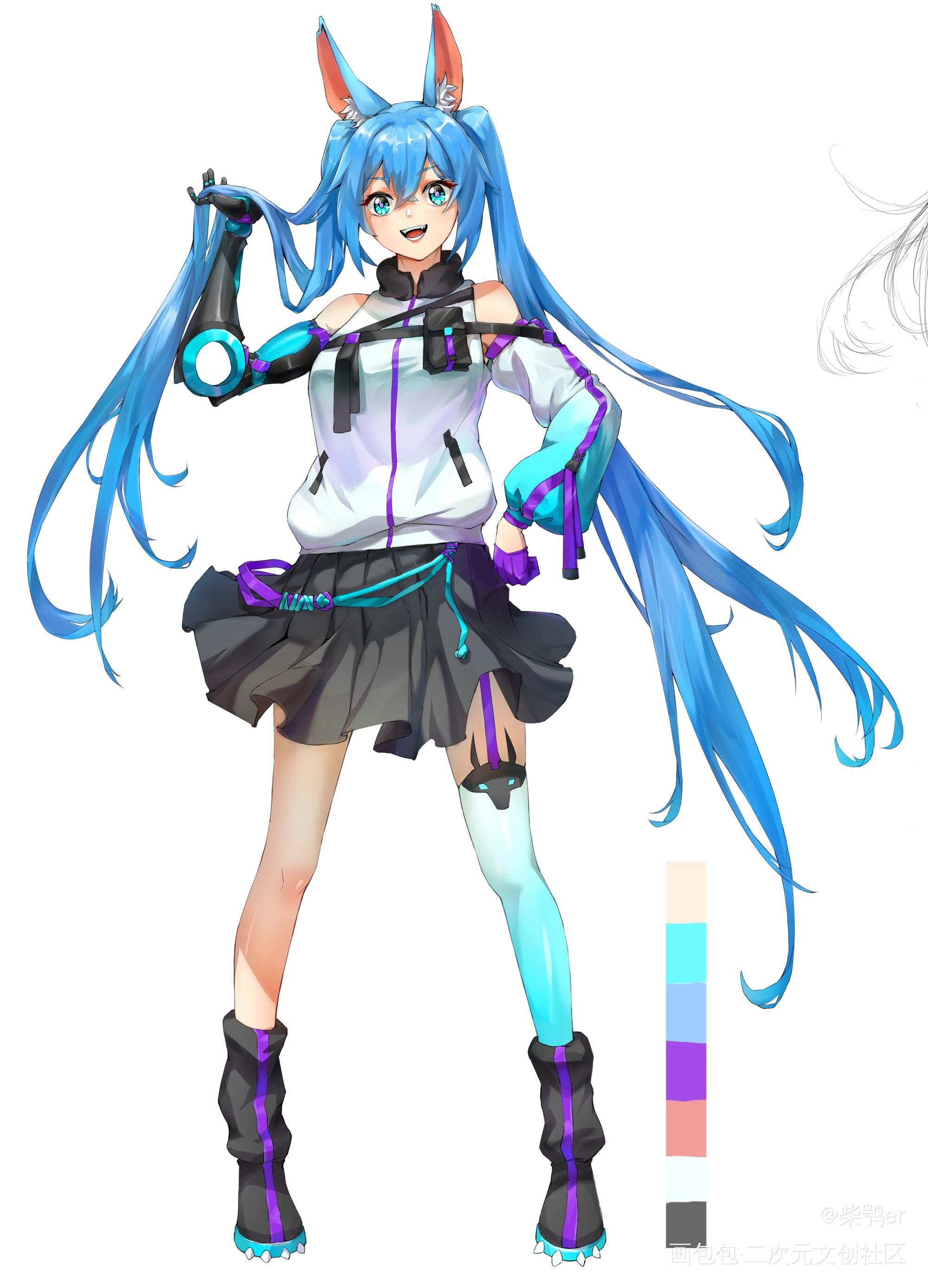角色练习_平涂日系板绘绘画作品