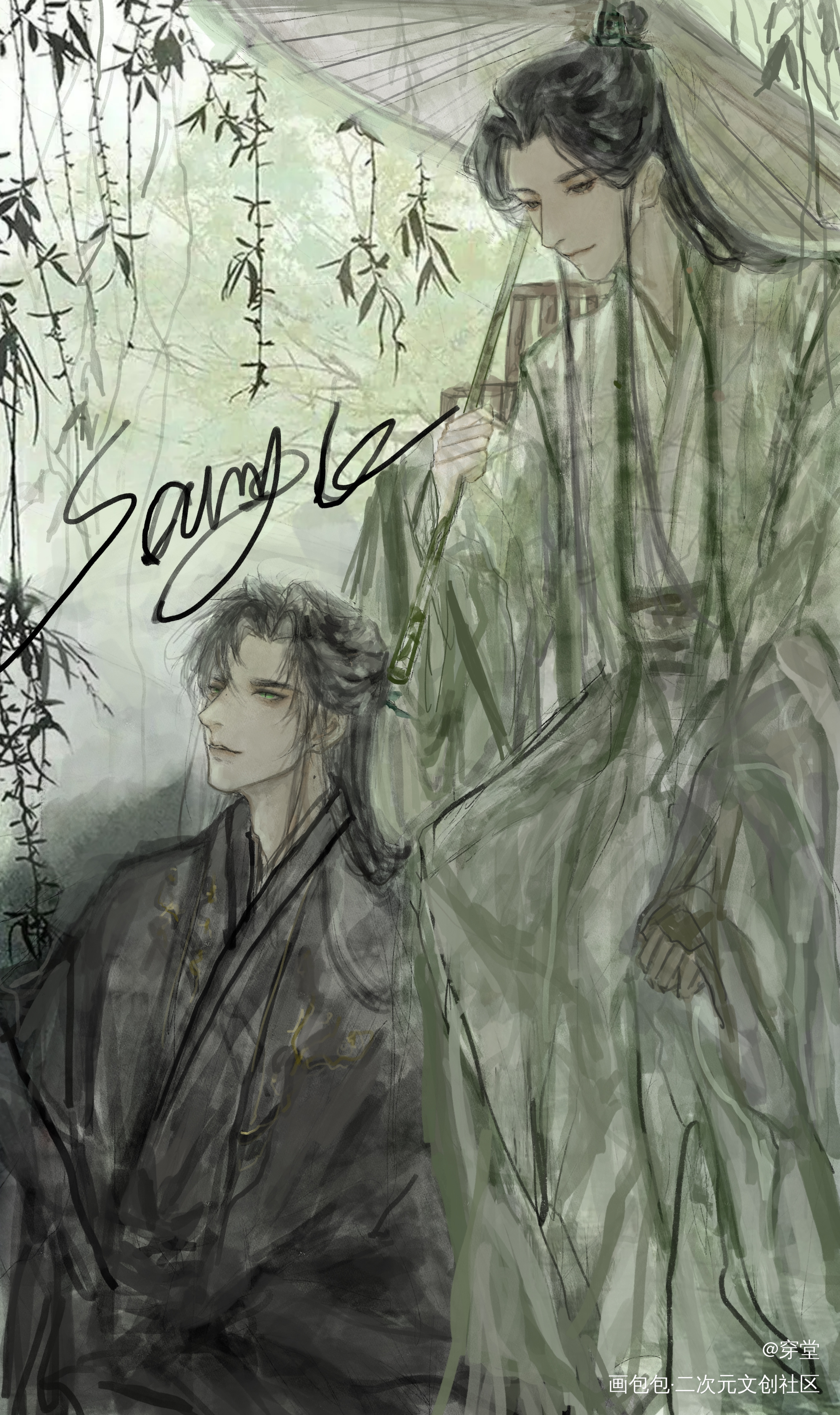 遇蛇_遇蛇古风同人procreate绘画绘画作品