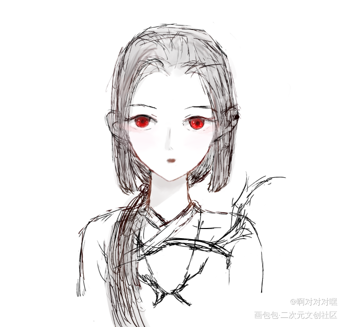《高冷美女》_板绘原创绘画作品