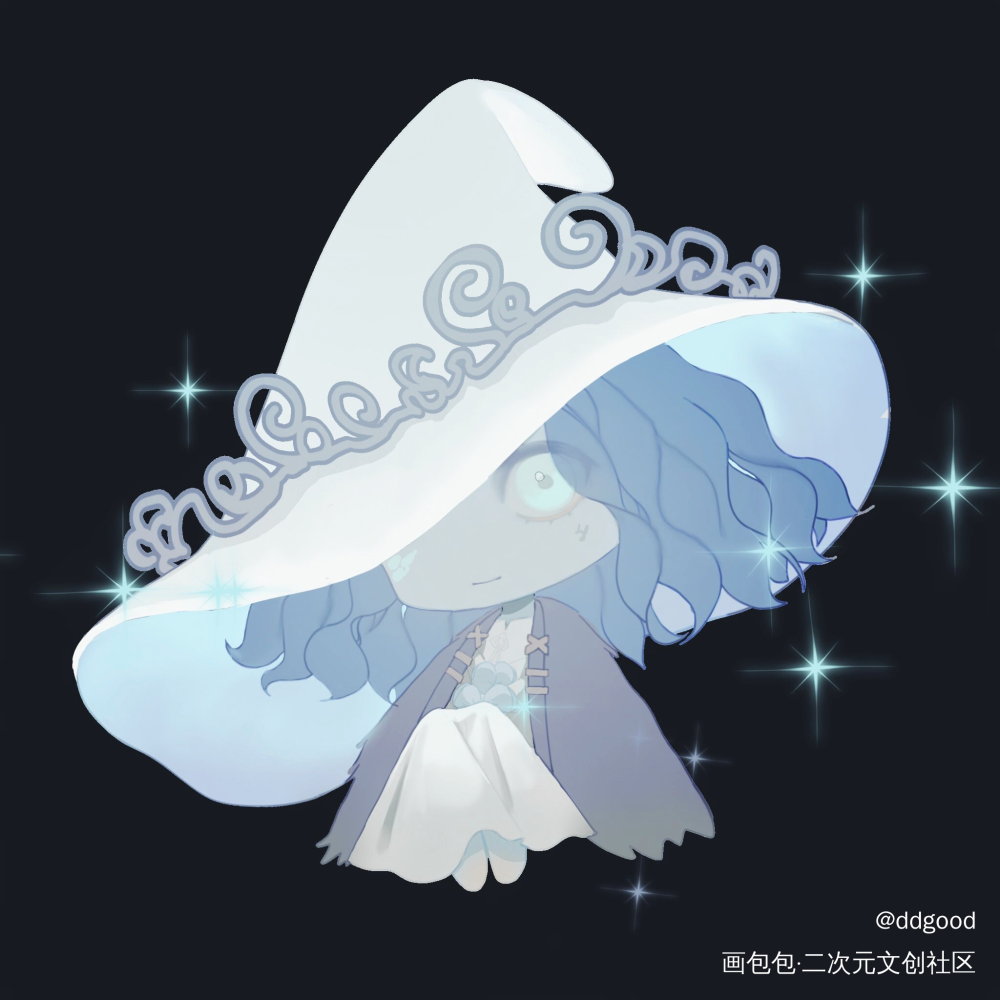 菈妮qq人_平涂日系Q版菈妮艾尔登法环绘画作品