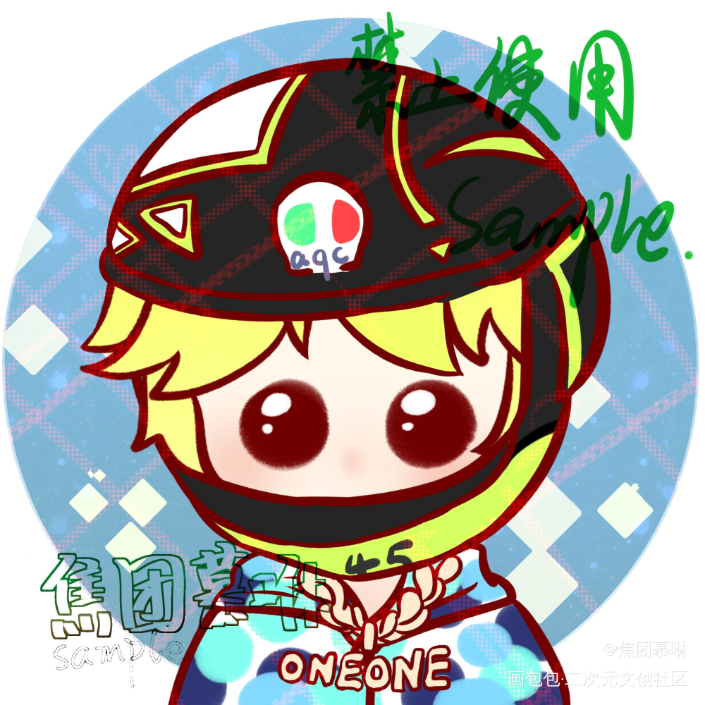 稿_Q版指绘摸鱼约稿绘画oc绘画作品