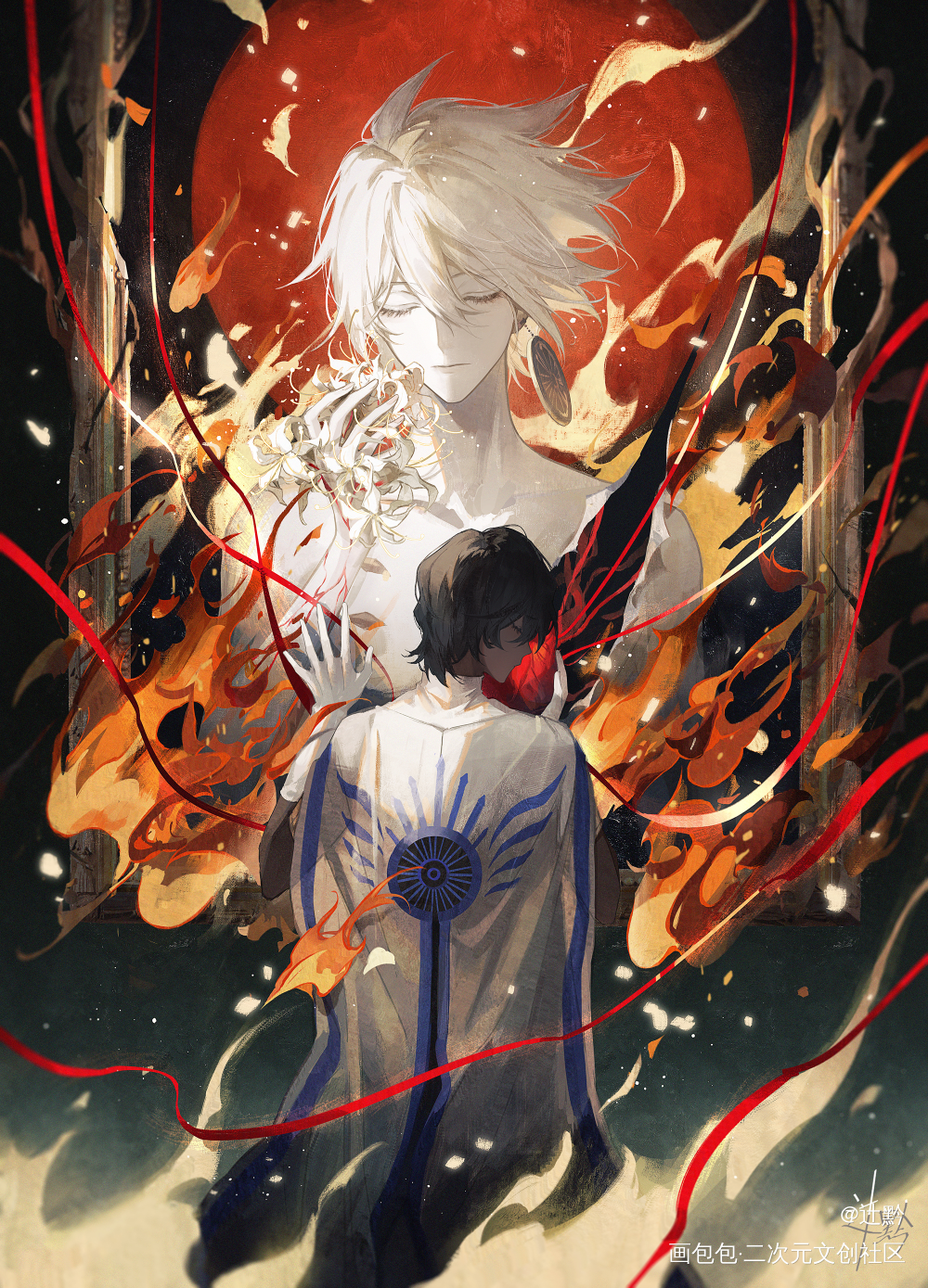 吻_FGO阿周那迦尔纳迦周绘画作品