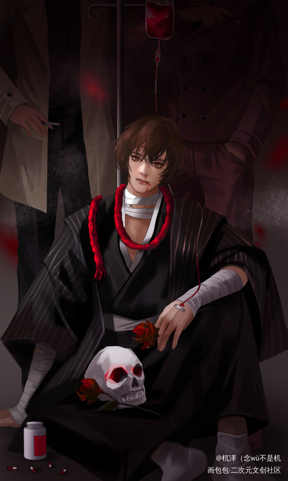 无赖派_文豪野犬太宰治坂口安吾无赖派文豪野犬织田作之助绘画作品