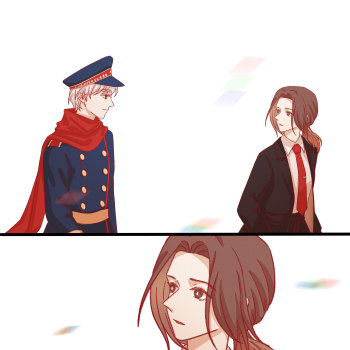 你怎么也是红色的啊_黑塔利亚红色组伊万·布拉金斯基王耀绘画作品