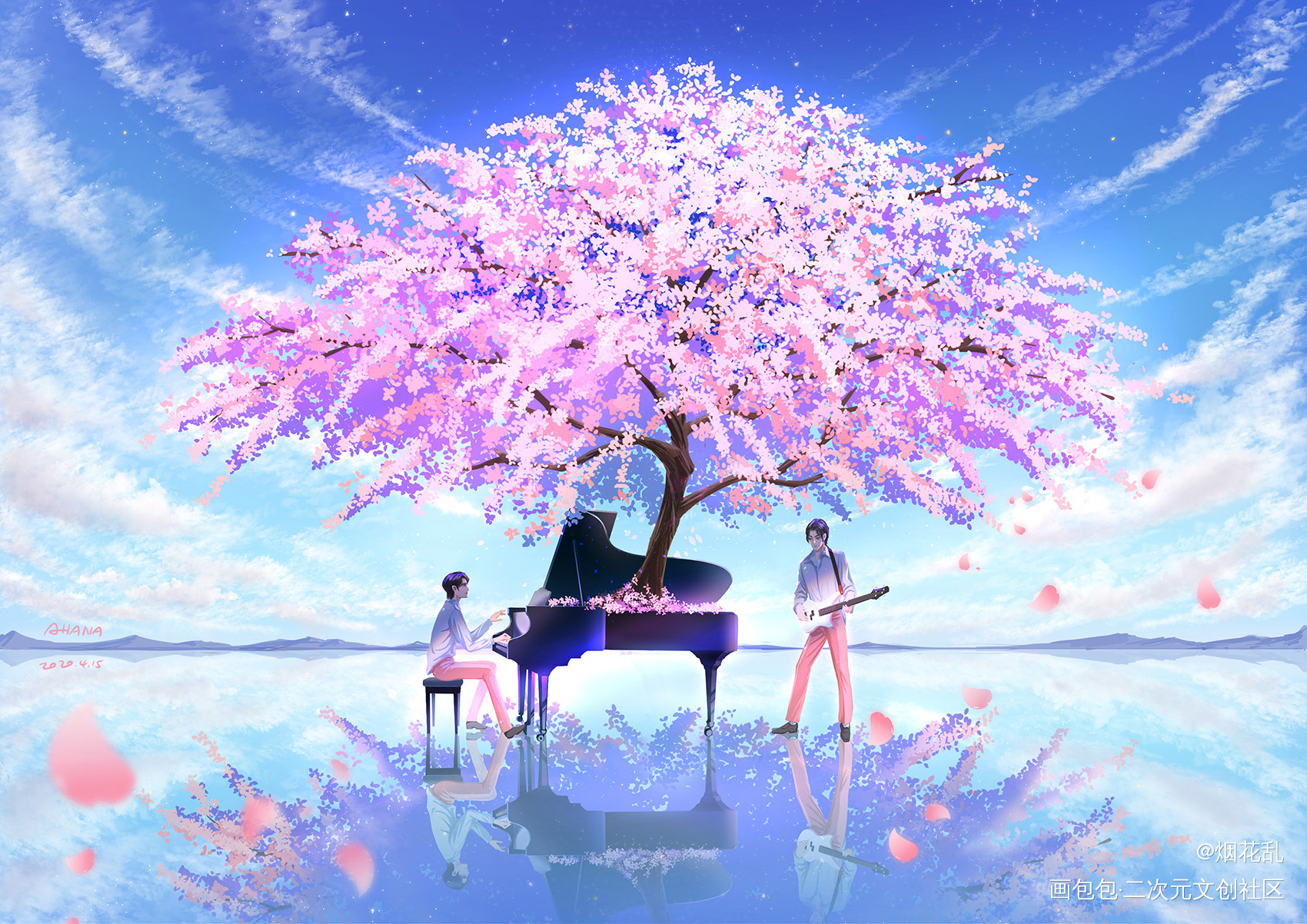 天空之境的樱花_声入人心阿云嘎郑云龙云次方绘画作品