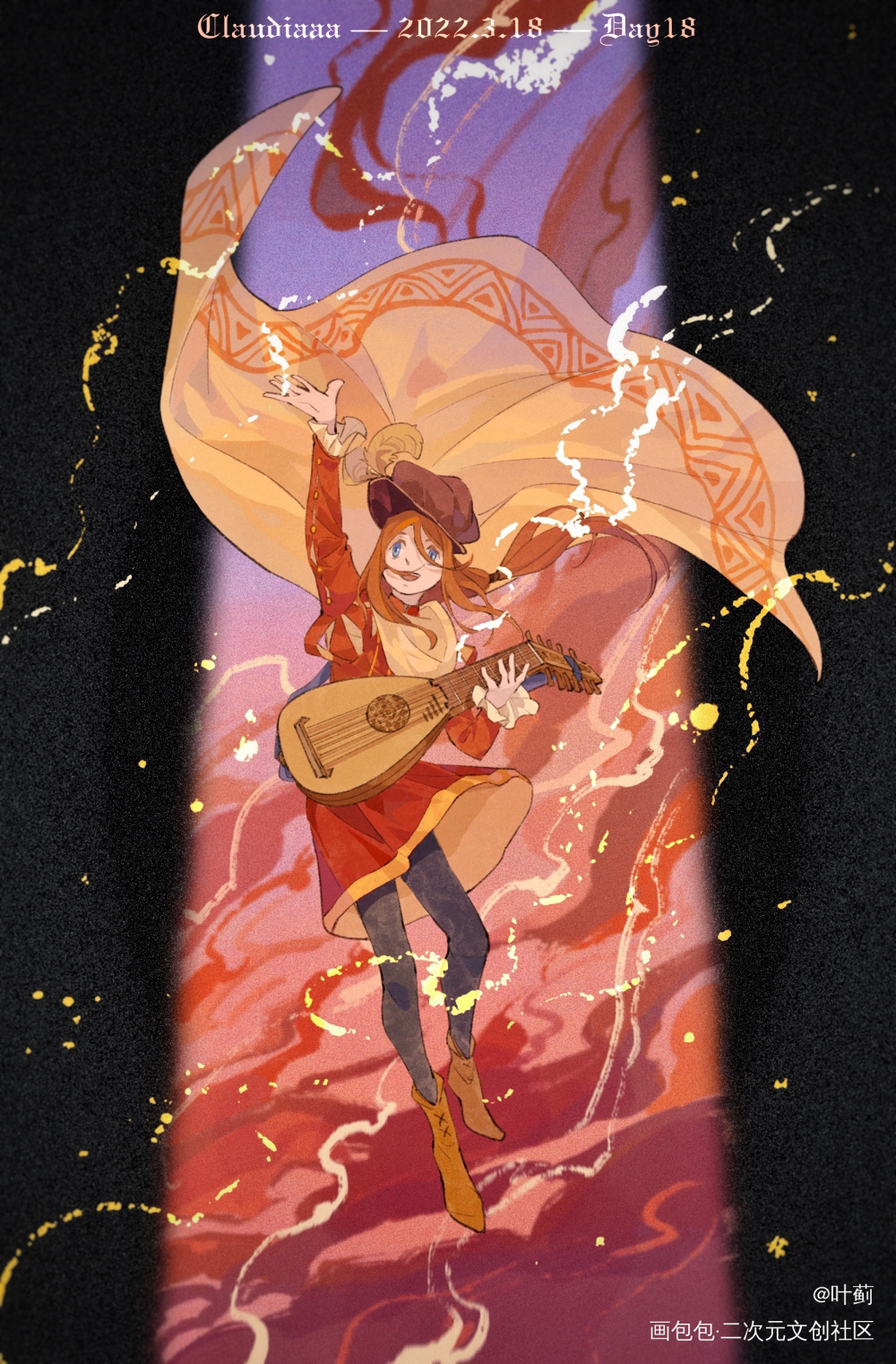 我带着我的崽崽来啦_插画绘画原创oc绘画作品
