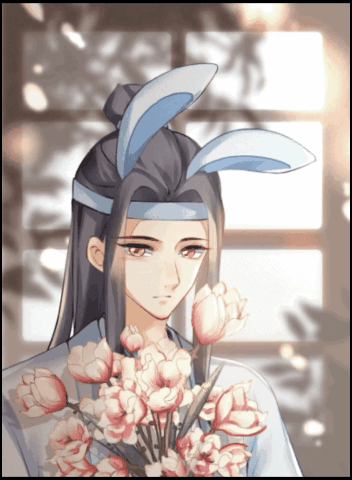 不要摸兔兔_魔道祖师忘羡蓝忘机魏无羡古风绘画作品