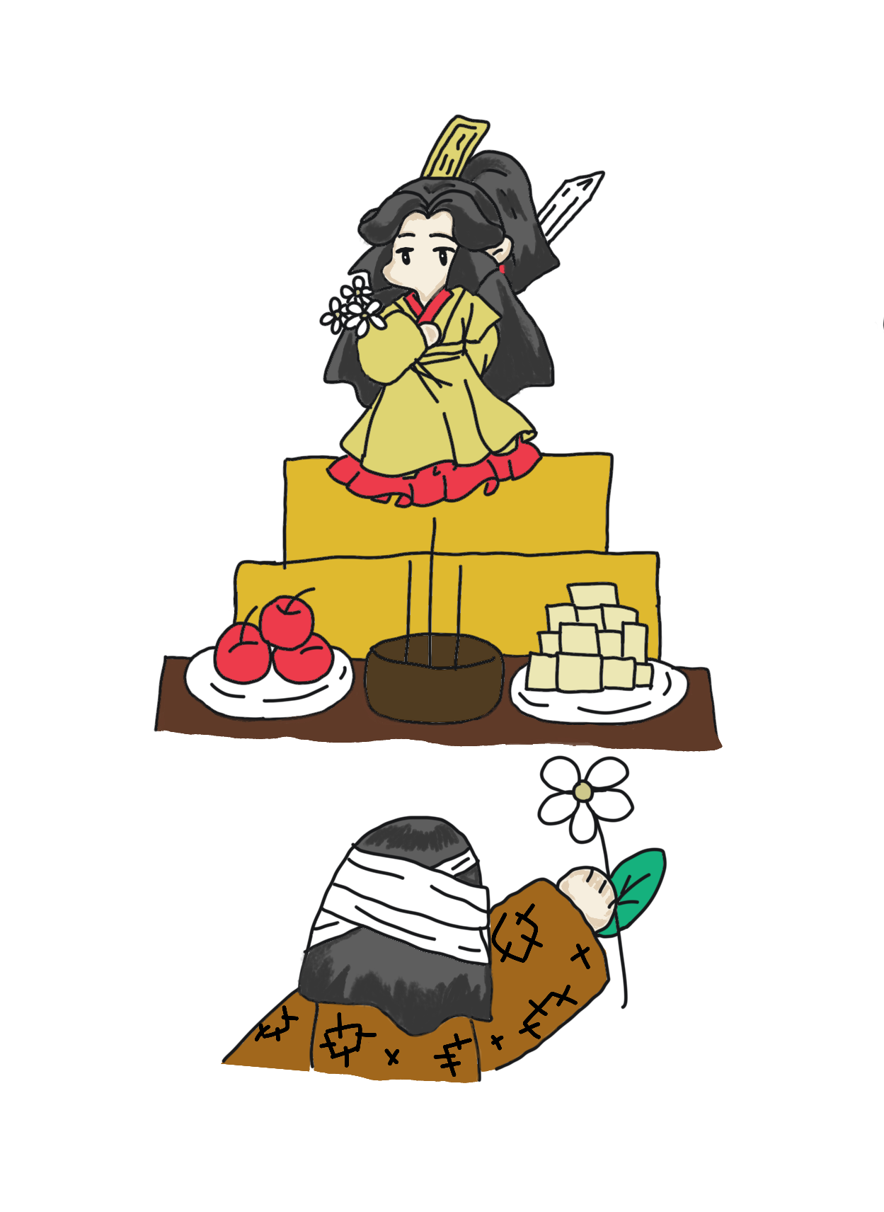 _天官赐福花怜谢怜花城绘画作品