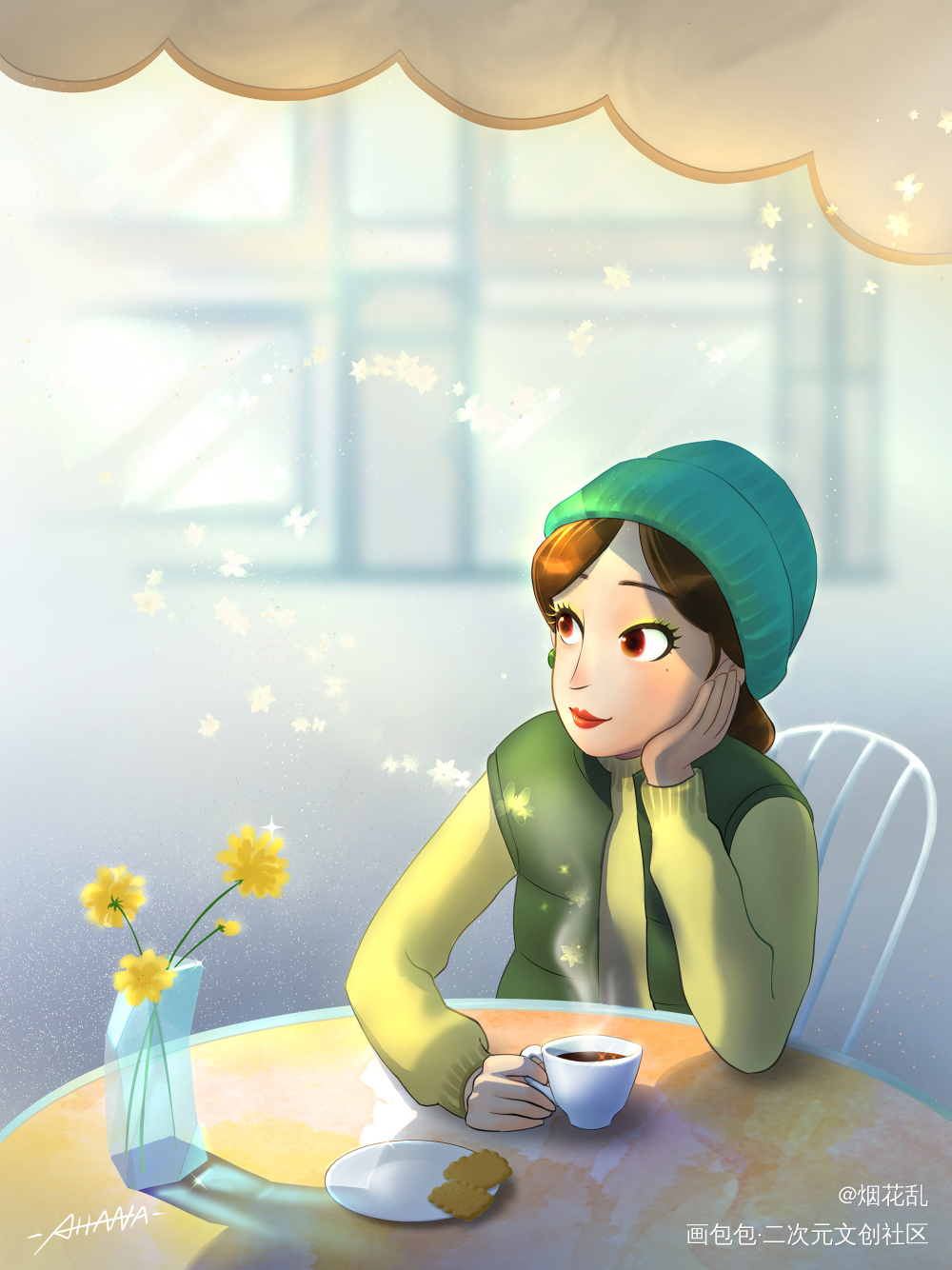 咖啡和茗_青春变形记美式卡通绘画作品