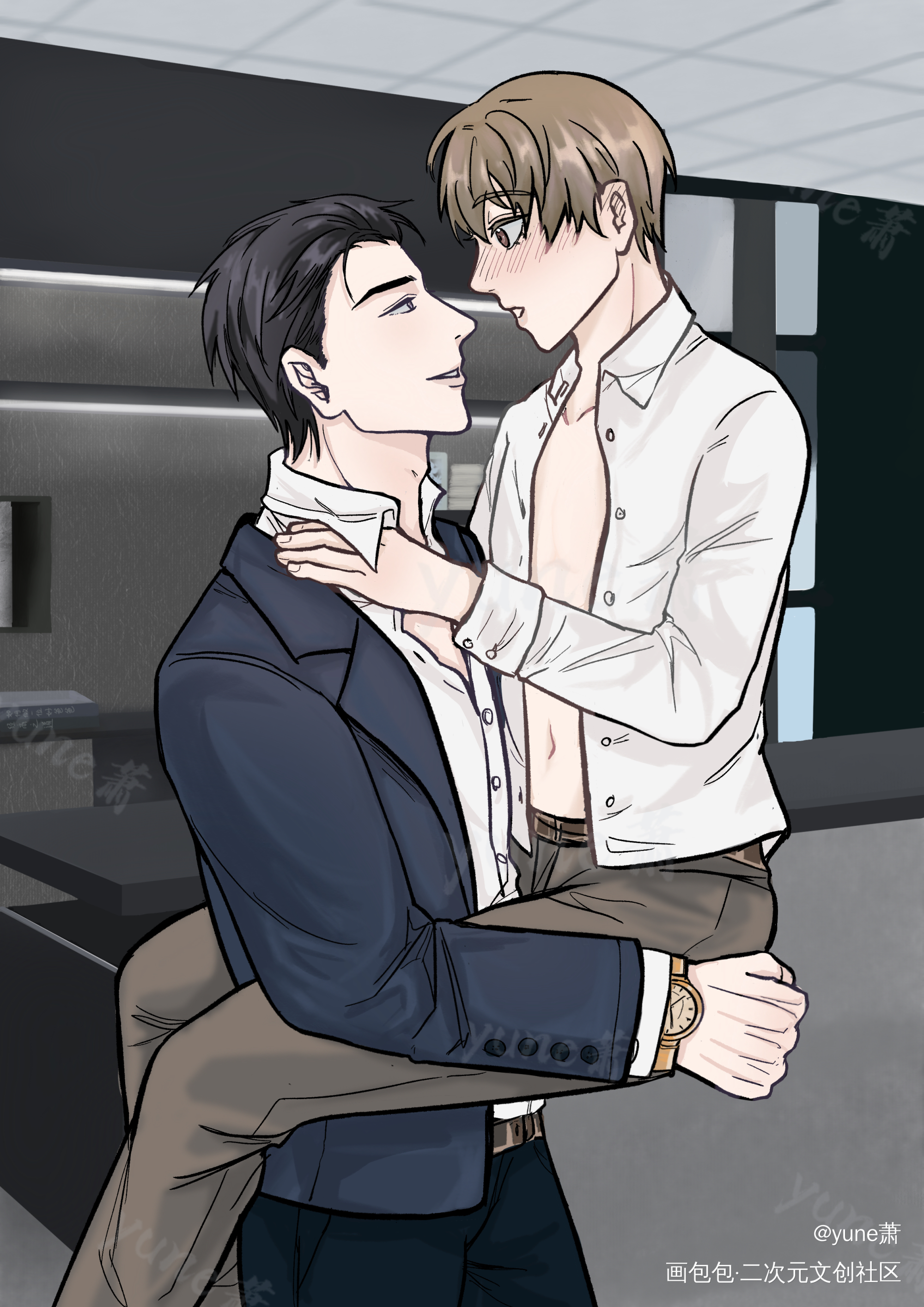充电_娘娘腔188男团群秀李程秀邵群绘画作品