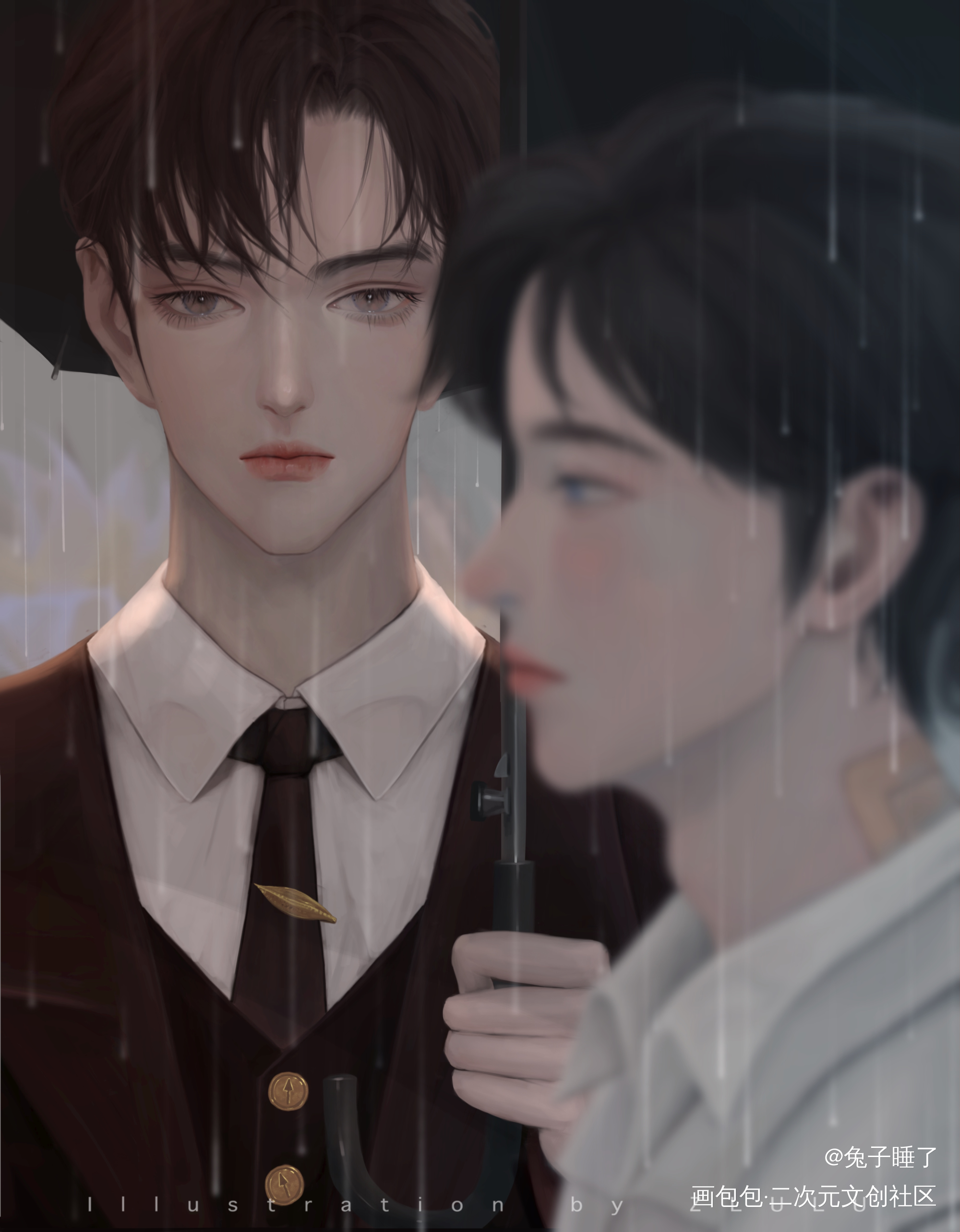 墨鱼_188男团顶级掠食者厚涂瞿末予绘画作品